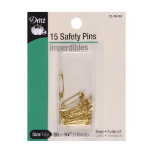 Dritz Safety Pins Blister Pack Size 00 Gilt 15pc