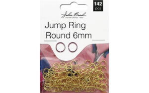 John Bead MHF Jump Ring Rnd 6mm Gold 142pc John Bead MHF Jump Ring Rnd 6mm Gold 142pc