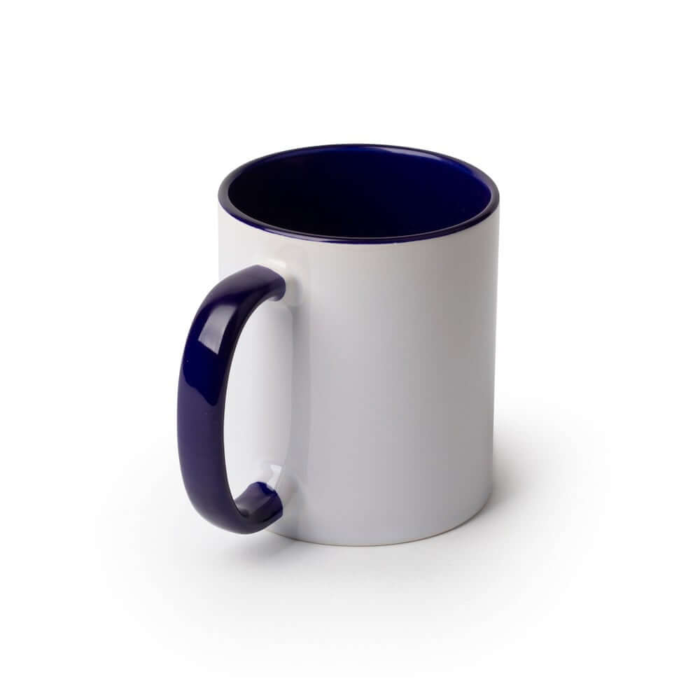 11 oz. Mug, White with Blue Inside Sublimation Blank