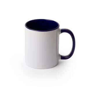 11 oz. Mug, White with Blue Inside Sublimation Blank