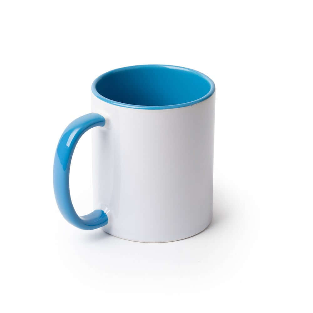 11 oz. Mug, White with Light Blue Inside Sublimation Blank - Fabricated For  You
