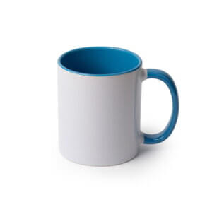 11 oz. Mug, White with Light Blue Inside Sublimation Blank