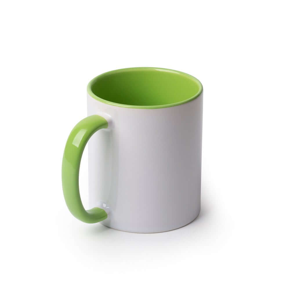 11 oz. Mug, White with Light Green Inside Sublimation Blank