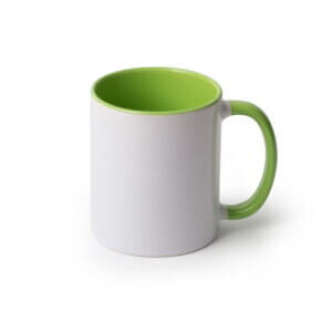 11 oz. Mug, White with Light Green Inside Sublimation Blank