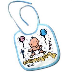 Baby Bib 8x9 White with Blue trim sublimation Blank