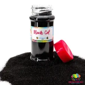 Black Cat Fine Metallic Glitter Matte Black - The Glitter Guy