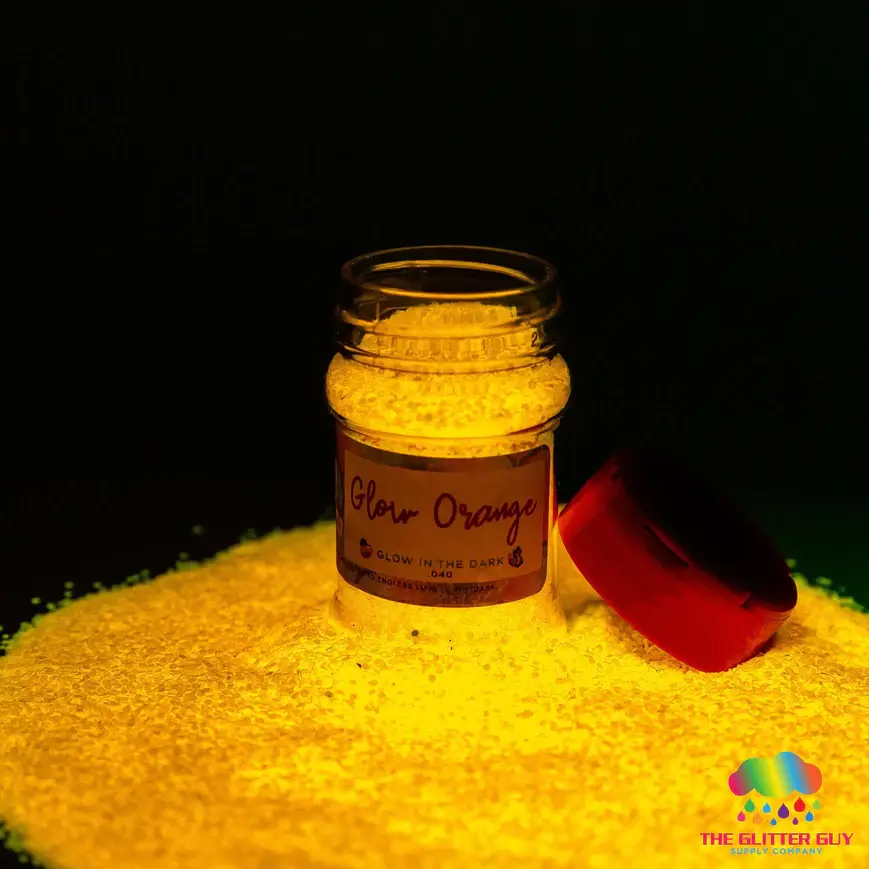 Glow Orange Fine glow in the dark powder – Mica Powder – The Glitter Guy Glow Orange Fine glow in the dark powder – Mica Powder – The Glitter Guy