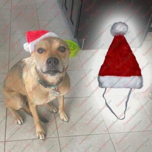 20x14x2cm Small Pet Santa Hat Dog Cat With Strap