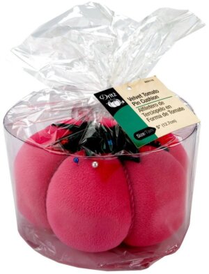 Dritz Velvet Tomato Pin Cushion-Pink