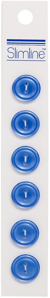 Slimline Buttons -Blue 2-Hole 9/16″ 6/Pkg Slimline Buttons -Blue 2-Hole 9/16" 6/Pkg