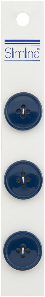 Slimline Buttons -Royal Blue 4-Hole 3/4″ 3/Pkg Slimline Buttons -Royal Blue 4-Hole 3/4" 3/Pkg