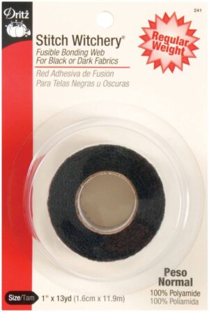 Dritz Stitch Witchery Fusible Bonding Web Regular Weight-1″X13yd Black Dritz Stitch Witchery Fusible Bonding Web Regular Weight-1"X13yd Black