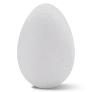White -Styro Egg 6" X 4"