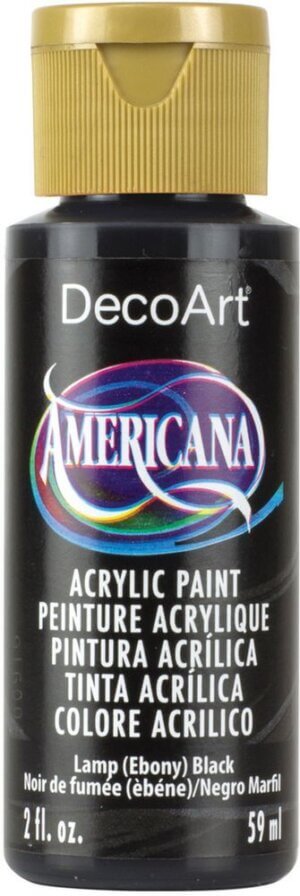 Ebony Black - Opaque - Americana Acrylic Paint 2oz
