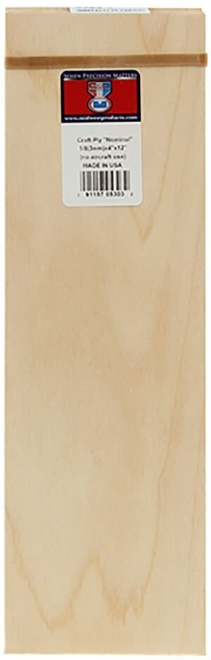 1/8 12"X4" Craft Wood Sheet Plywood Board