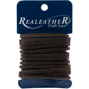 Realeather Crafts Latigo Lace .125″X4yd Carded-Dark Brown Realeather Crafts Latigo Lace .125"X4yd Carded-Dark Brown