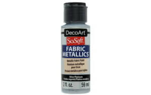 Silver Platinum Metlc SoSoft Fabric Paint 1oz - Decoart