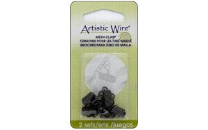 Artistic Wire Mesh Clasp 10mm Hematite 2pc