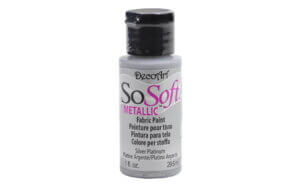Decoart SoSoft Fabric Paint 1oz Met SilverPltnm