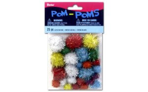 Darice Pom Pom Glitter Astd 25pc Darice Pom Pom Glitter Astd 25pc