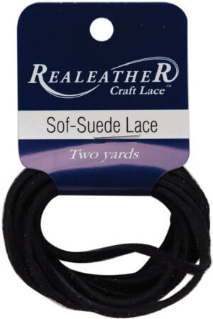 Realeather Crafts Sof-Suede Lace .094"X2yd Packaged-Gothic Black