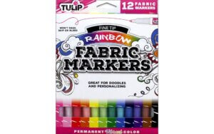 Fine Tip Rainbow Fabric Markers, 12 Pack