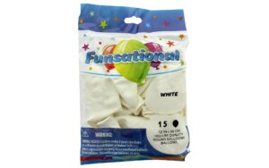 12" White Balloons 15pc