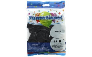 12" Black Balloons 15pc