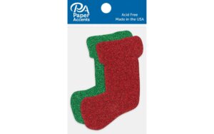 Glitter Shape 8pc Stocking Red & Green Glitter Shape 8pc Stocking Red & Green