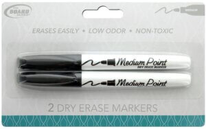 Dry Erase Markers, Black, Medium Point, 2 Pack Dry Erase Markers, Black, Medium Point, 2 Pack