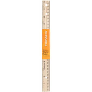 12" With Plastic Edge Wood Ruler