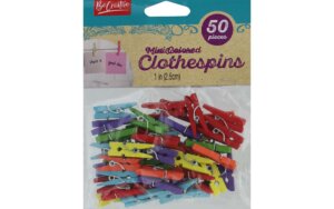 Leisure Arts Clothespins Wood 1" Mini Astd 50pc