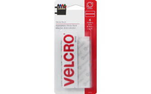 Velcro Sticky Back Strips 3.5" x 3/4" White 4pc