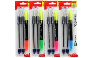 RSVP Ballpoint Pen, Fine 0.7mm, 2 Black, 1 Highlighter, 3pc