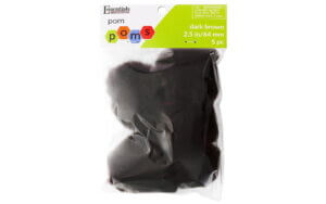 EBL Pom Pom 2.5" Dark Brown 5pc