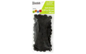 EBL Pom Pom 10mm Dark Brown 100pc