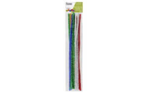 EBL Chenille Stem 12" 6mm Tinsel Multi 25pc