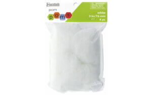 EBL Pom Pom 3″ White 4pc EBL Pom Pom 3" White 4pc