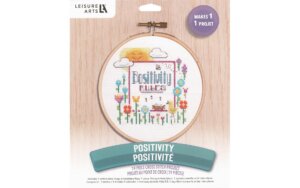 Leisure Arts Cross Stitch Kits 7" Positivity