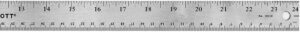 Stainless Steel Ruler W/Non-Slip Cork Back 24"-Silver