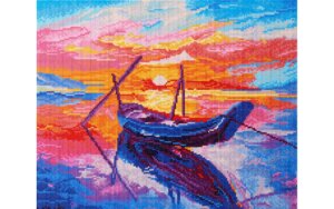 Diamond Art Kit 16" x 20" Advanced Sunset Boat