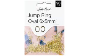 John Bead MHF Jump Ring Oval 6x5mm Gold 98pc John Bead MHF Jump Ring Oval 6x5mm Gold 98pc
