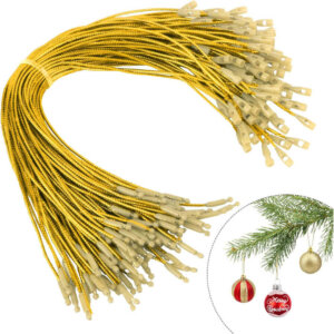 20 Gold Easy snap 8in precut ornament hanger
