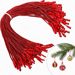 20 Red Easy snap 8in precut ornament hanger