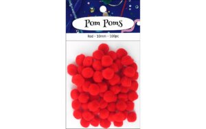 PA Ess Pom Pom 10mm 100pc Red PA Ess Pom Pom 10mm 100pc Red