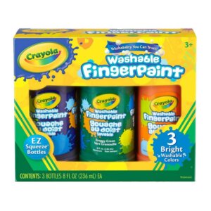 Secondary Crayola Washable Finger Paint 8oz 3/Pkg