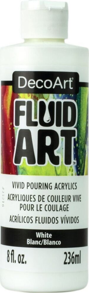 White DecoArt FluidArt Ready-To-Pour Acrylic Paint 8oz