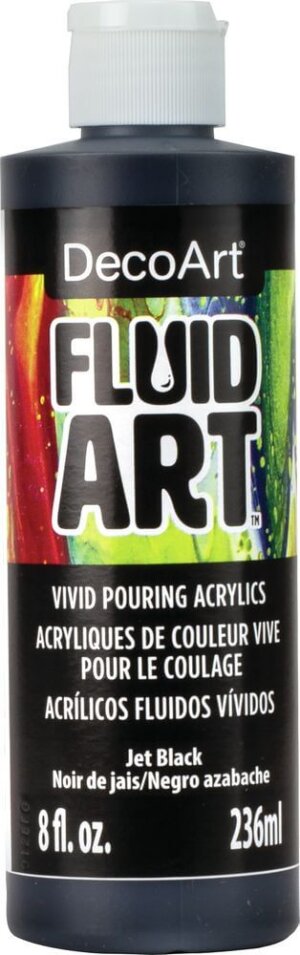 Jet Black DecoArt FluidArt Ready-To-Pour Acrylic Paint 8oz