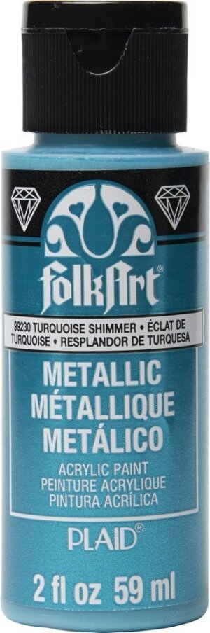 Turquoise Shimmer - FolkArt Metallic Acrylic Paint 2oz