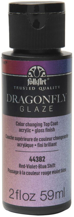 Red/Violet/Blue FolkArt DragonFly Glaze Topcoat 2oz